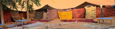 モロッコ、サハラ砂漠のキャンプサイト